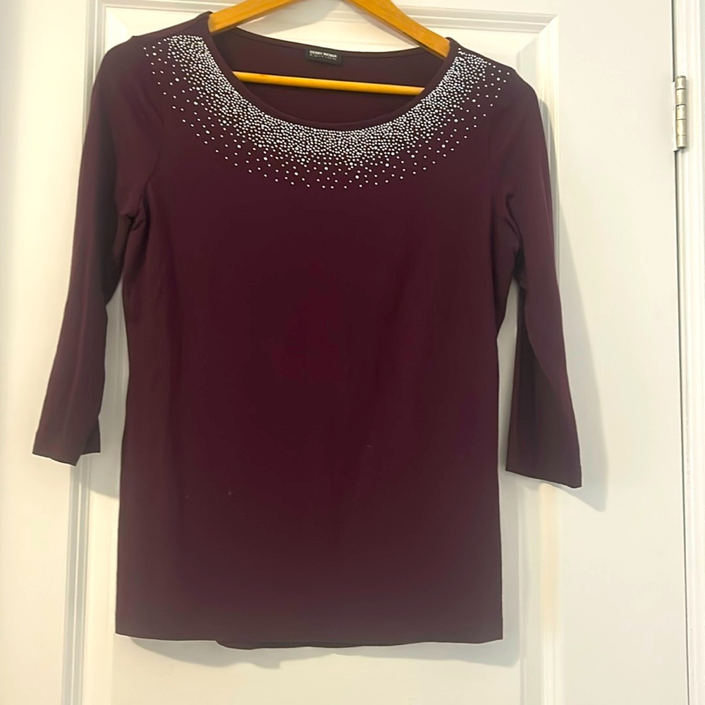 Gerry Weber Burgundy Embellished top (size6)